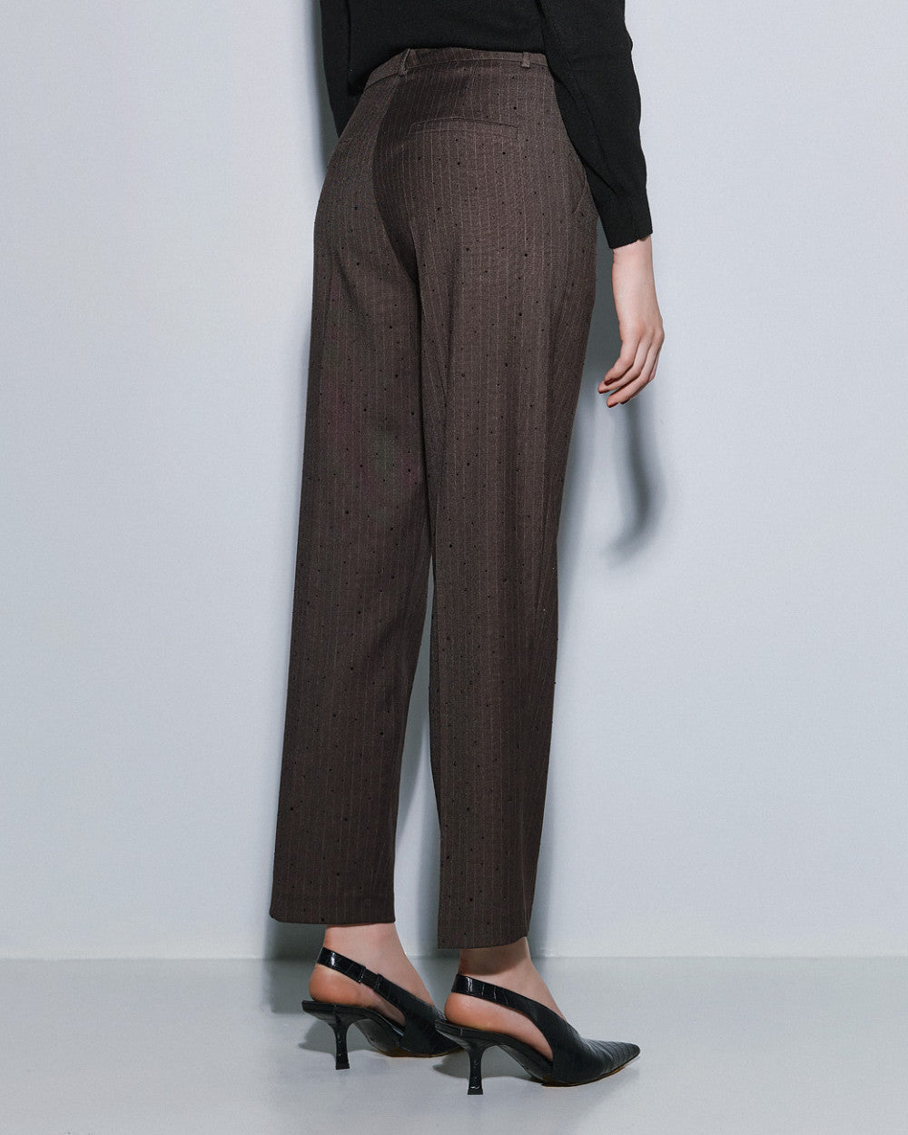 54-5120 Chic Pants with Rhinestone Details - Brown Loft