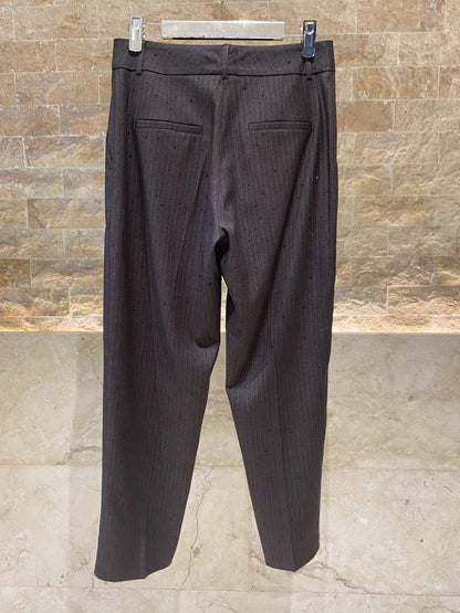 54-5120 Chic Pants with Rhinestone Details - Brown Loft