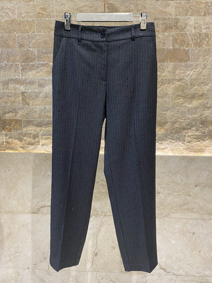 54-5120 Chic Pants with Rhinestone Details - Brown Loft