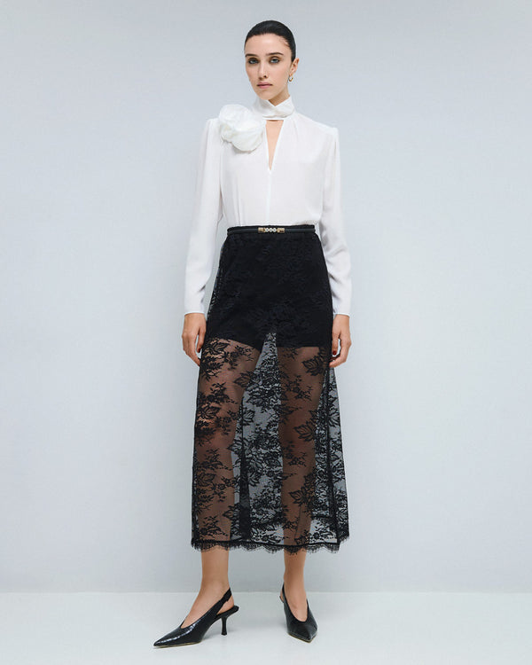 54-6005 Maxi Lace Skirt تنورة دانتيل ماكسي