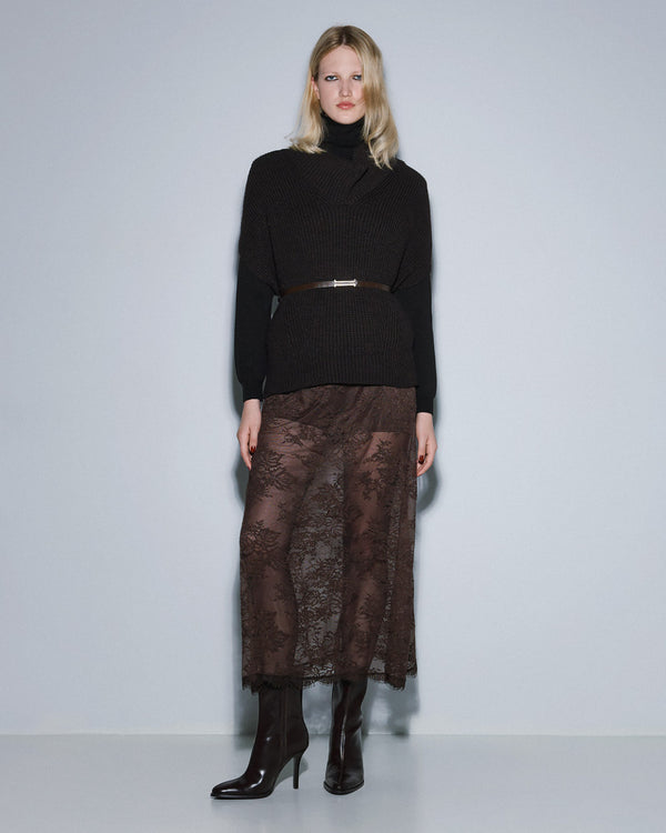 54-6005 Maxi Lace Skirt تنورة دانتيل ماكسي