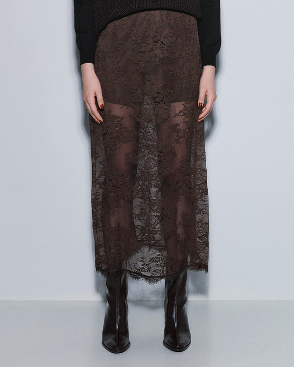 54-6005 Maxi Lace Skirt تنورة دانتيل ماكسي