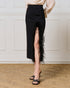 54-6014 Midi Skirt with Feathers - Brown Loft