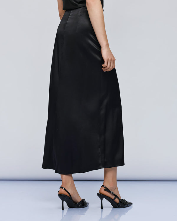 54-6026 Midi Satin Skirt تنورة ميدي من الساتان