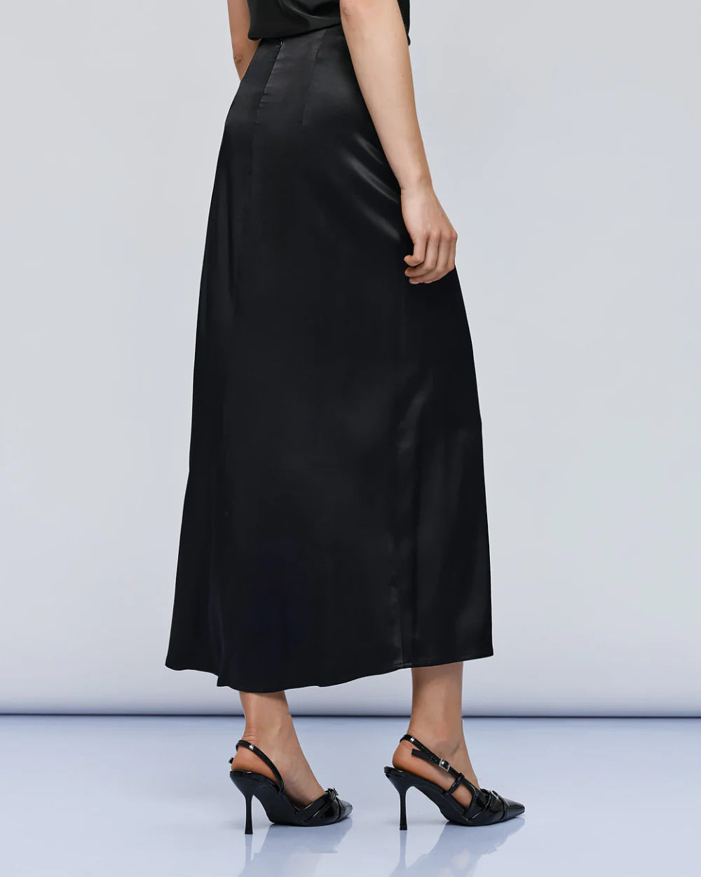 Midi Satin Skirt 54-6026 Regular Fit - Brown Loft