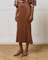 Midi Satin Skirt 54-6026 Regular Fit - Brown Loft