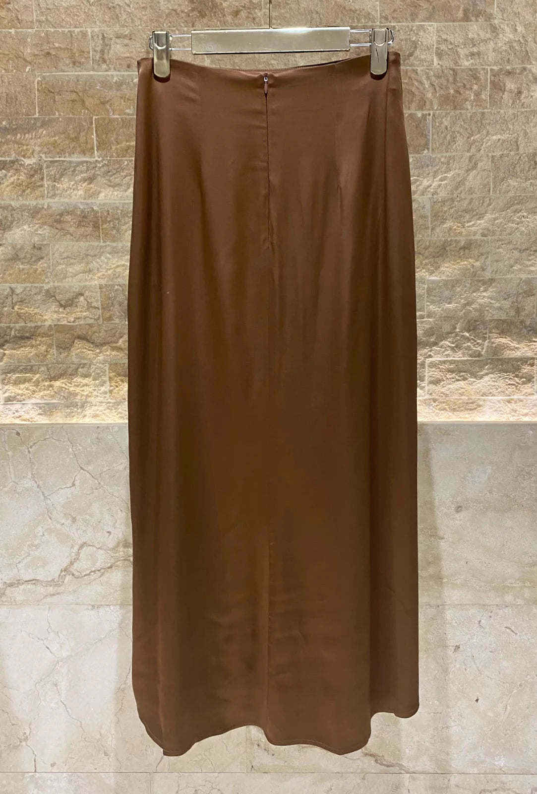 Midi Satin Skirt 54-6026 Regular Fit - Brown Loft