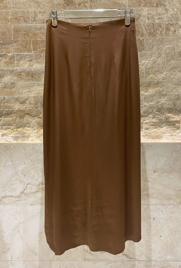 Midi Satin Skirt 54-6026 تنورة ميدي من الساتان