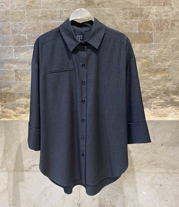 54-7054 Long Shirt with rhinestone قميص طويل بحجر الراين