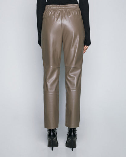 54-8081 Faux Leather Pants - Brown Loft
