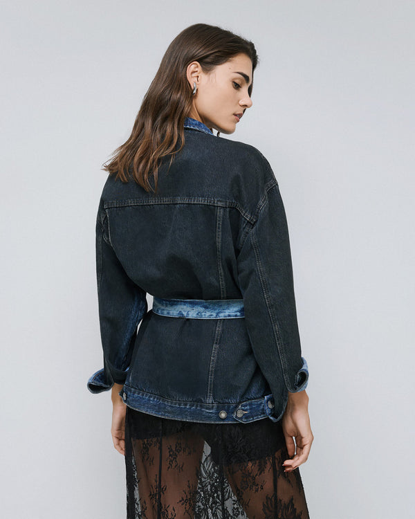 54-8204  Oversized Denim Jacket سترة جينز كبيرة الحجم
