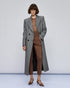 54-9002 Herringbone Weave Long Coat - Brown Loft