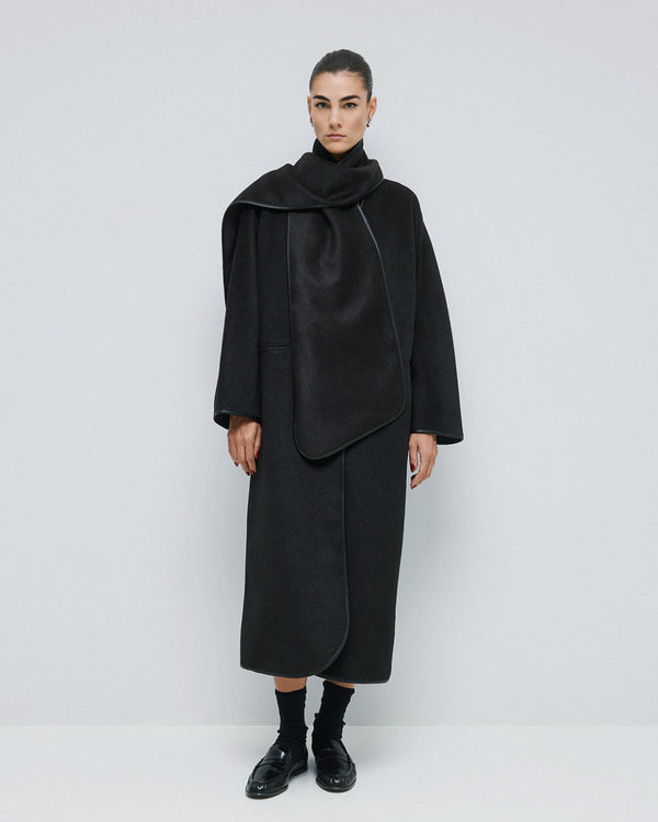 54-9009 Coat with Scarf معطف مع وشاح