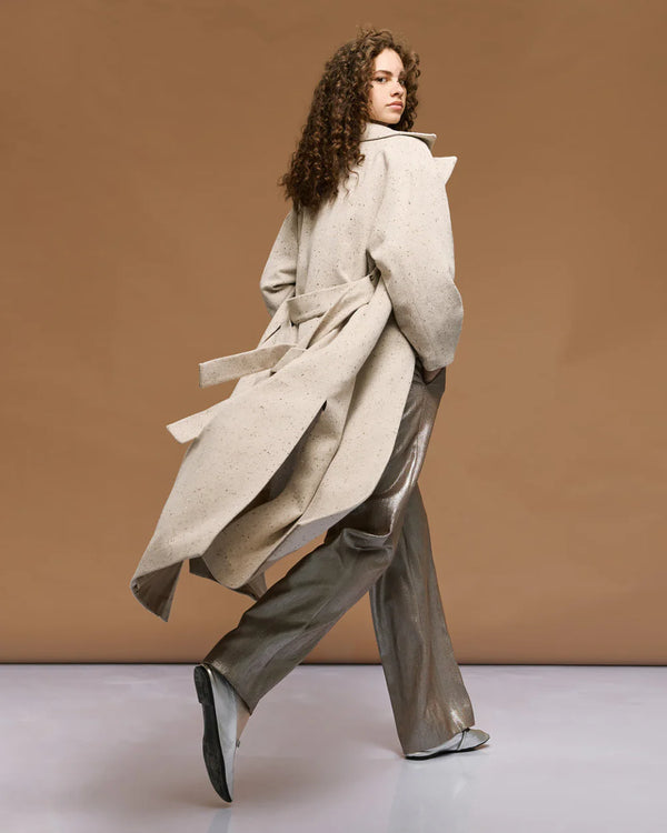 54-9010 Long Coat with rhinestones معطف طويل مزين بحجر الراين