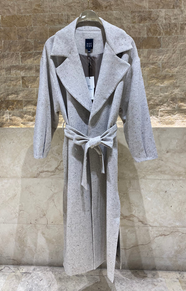 54-9010 Long Coat with rhinestones معطف طويل مزين بحجر الراين