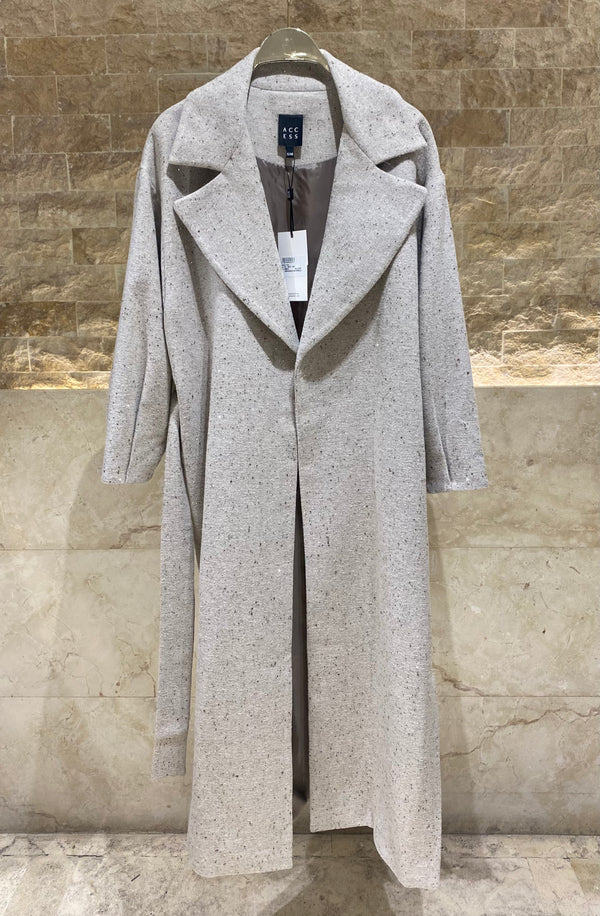 54-9010 Long Coat with rhinestones معطف طويل مزين بحجر الراين