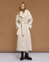 54-9017 Double Breasted Long Quilted Coat - Brown Loft