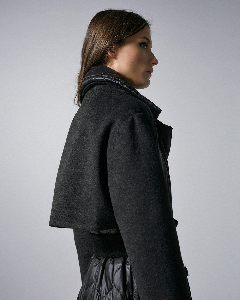 54-9017 Double Breasted Long Quilted Coat - Brown Loft