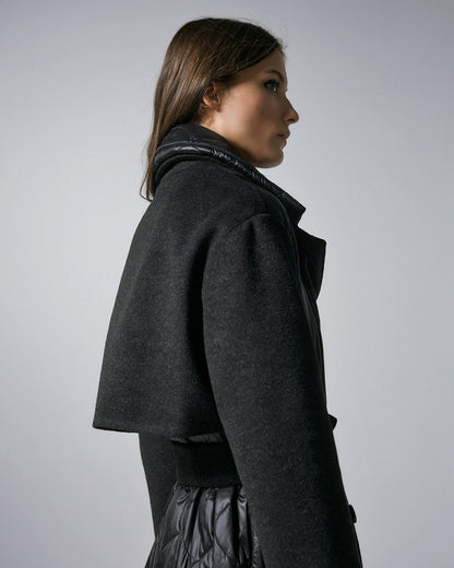54-9017 Double Breasted Long Quilted Coat - Brown Loft