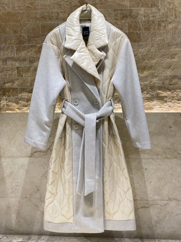 54-9017 Double Breasted Long Quilted Coat معطف طويل مبطن مزدوج الصدر