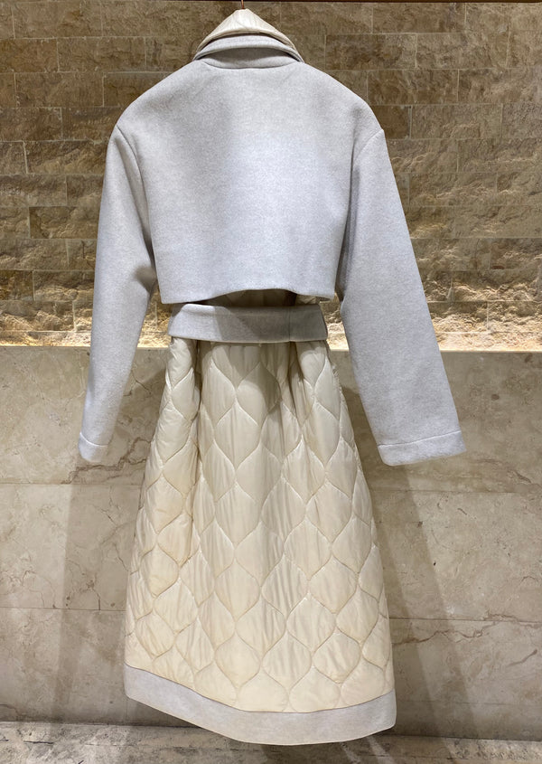 54-9017 Double Breasted Long Quilted Coat معطف طويل مبطن مزدوج الصدر