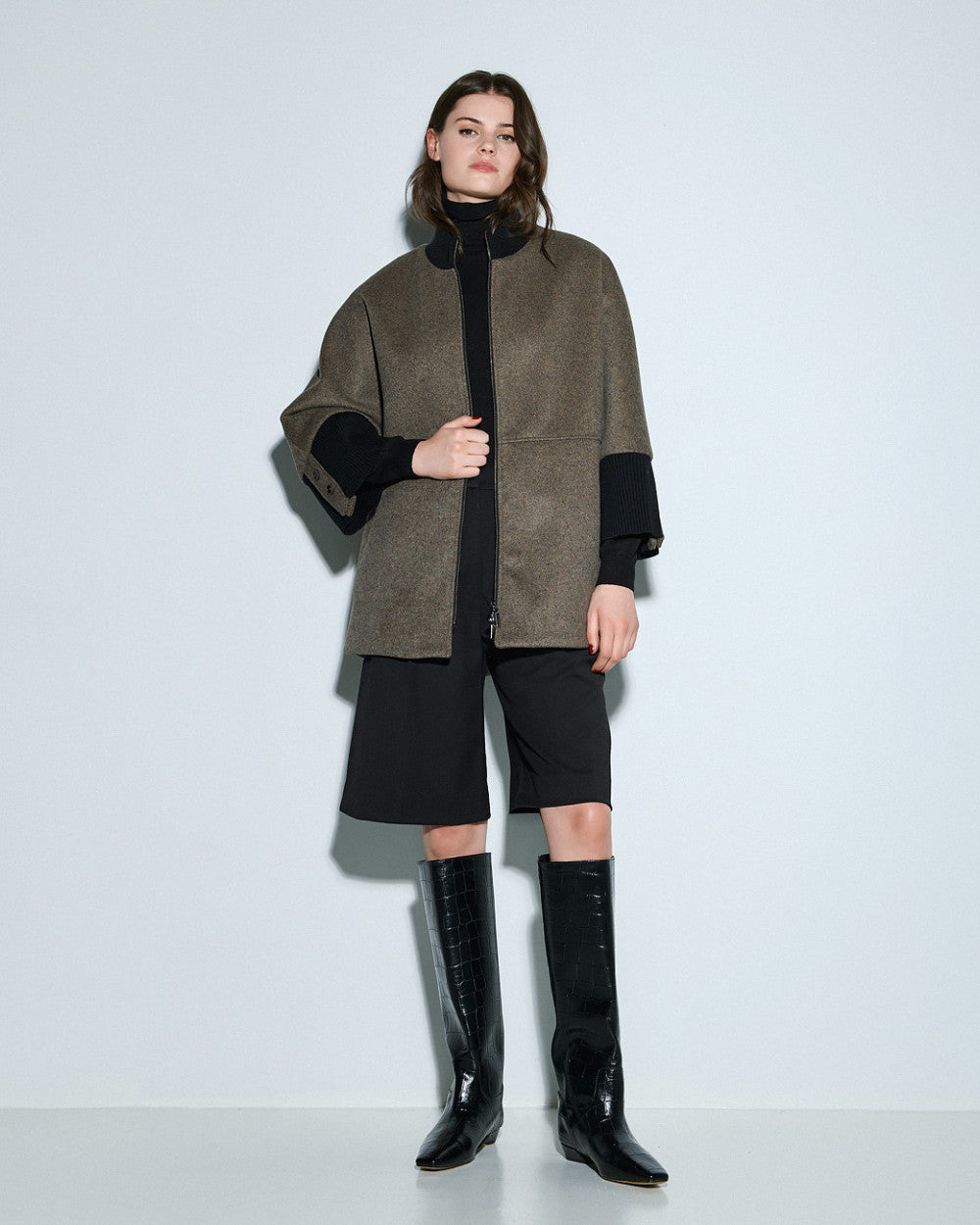 54-9018 Oversized Coat - Brown Loft