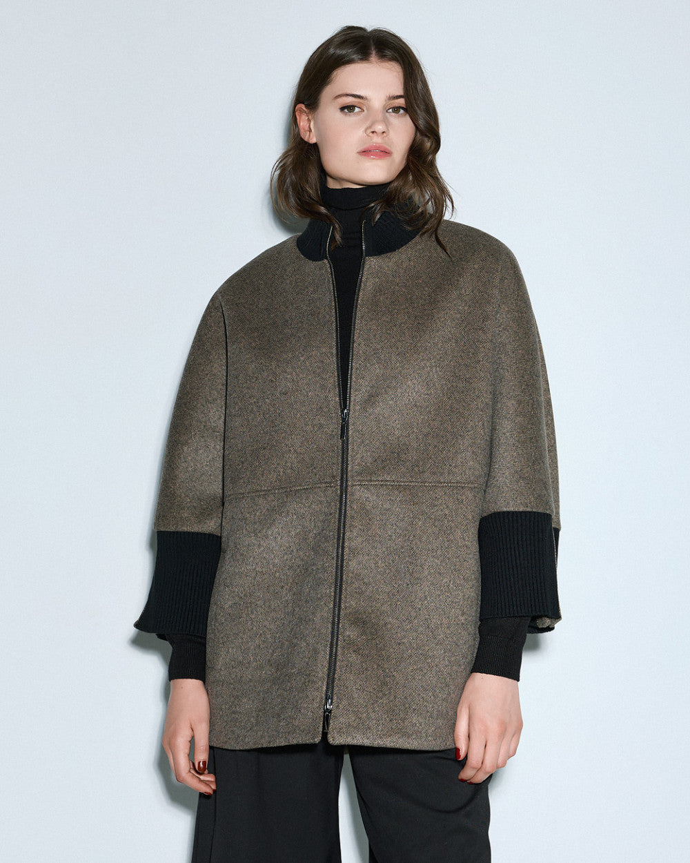 54-9018 Oversized Coat - Brown Loft