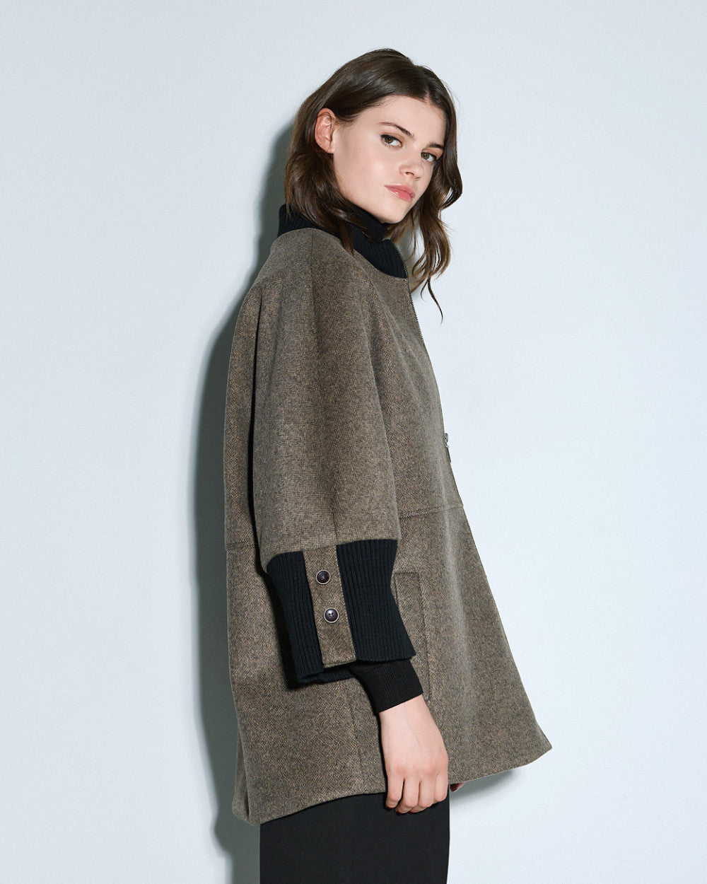54-9018 Oversized Coat - Brown Loft