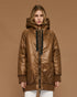 54-9130 Hoodie Puffer Long Jacket - Brown Loft