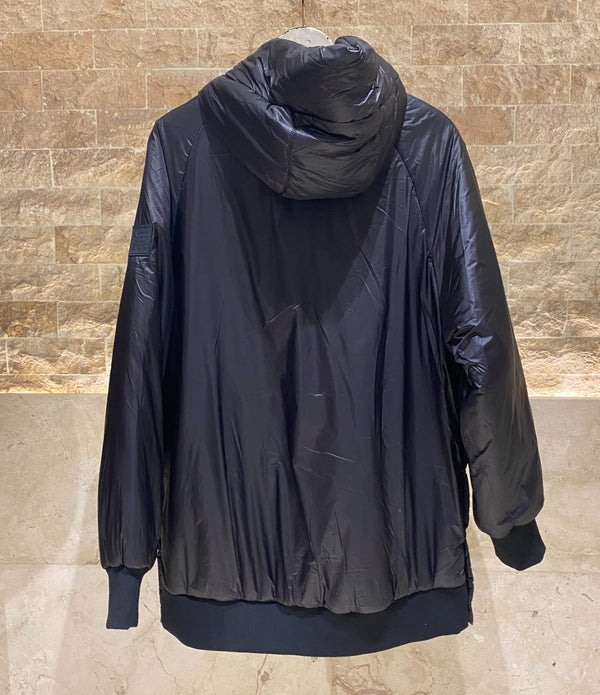 54-9130 Hoodie Puffer Long Jacket سترة طويلة منفوخة بغطاء للرأس