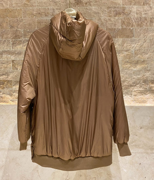 54-9130 Hoodie Puffer Long Jacket سترة طويلة منفوخة بغطاء للرأس