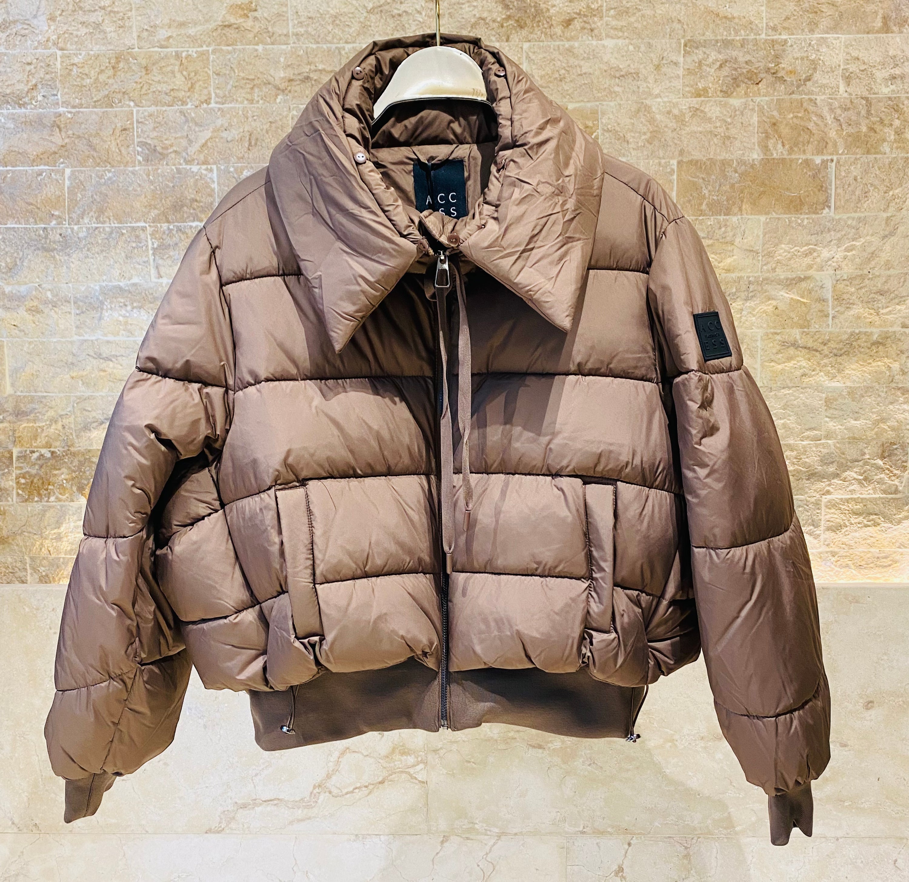 54-9141 Short Puffer Jacket - Brown Loft