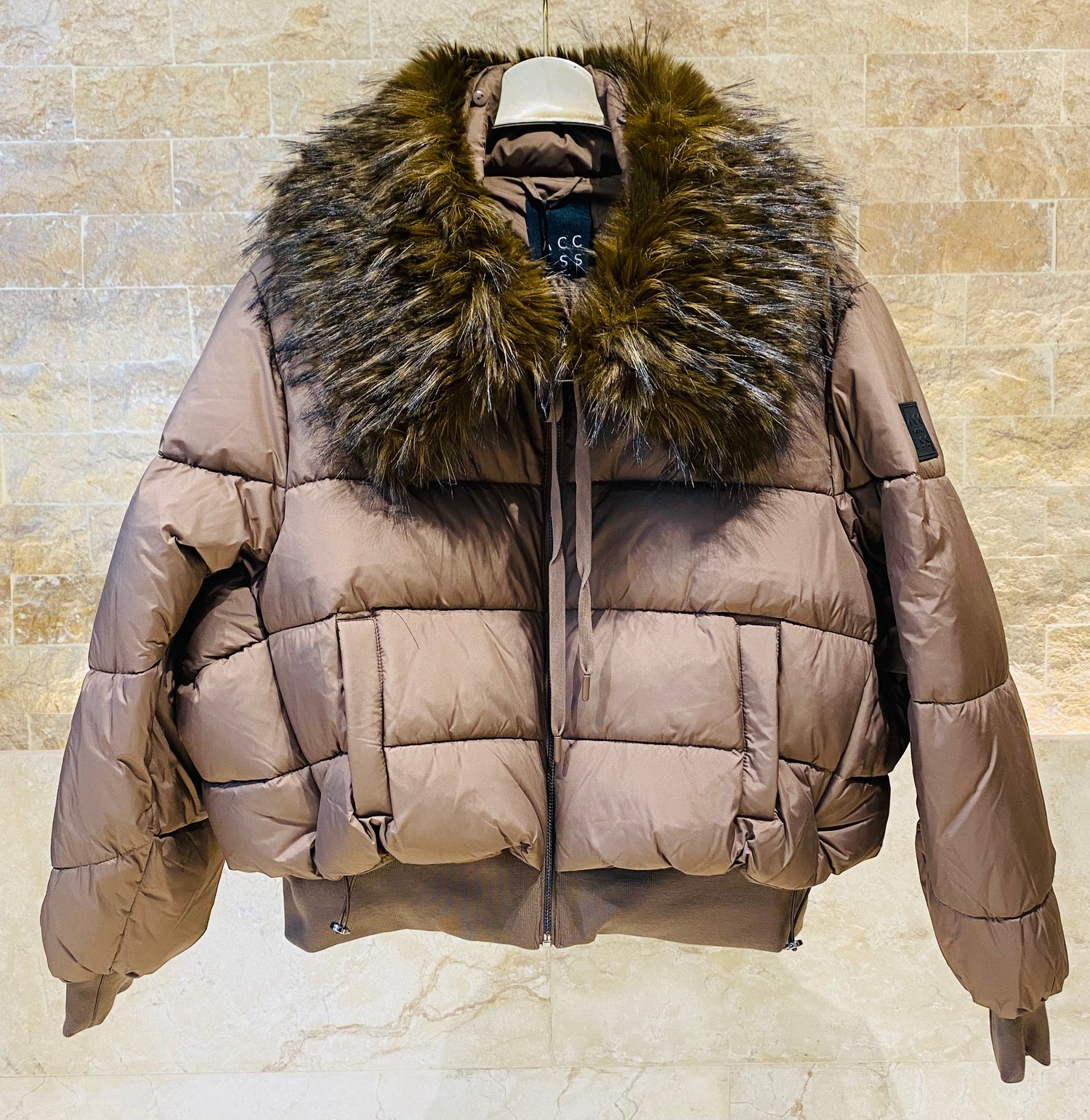 54-9141 Short Puffer Jacket - Brown Loft