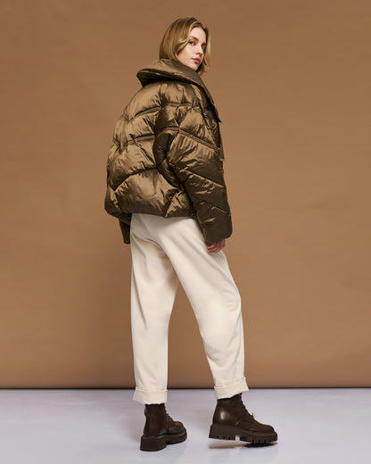 54-9145 Short Puffer Jacket - Brown Loft