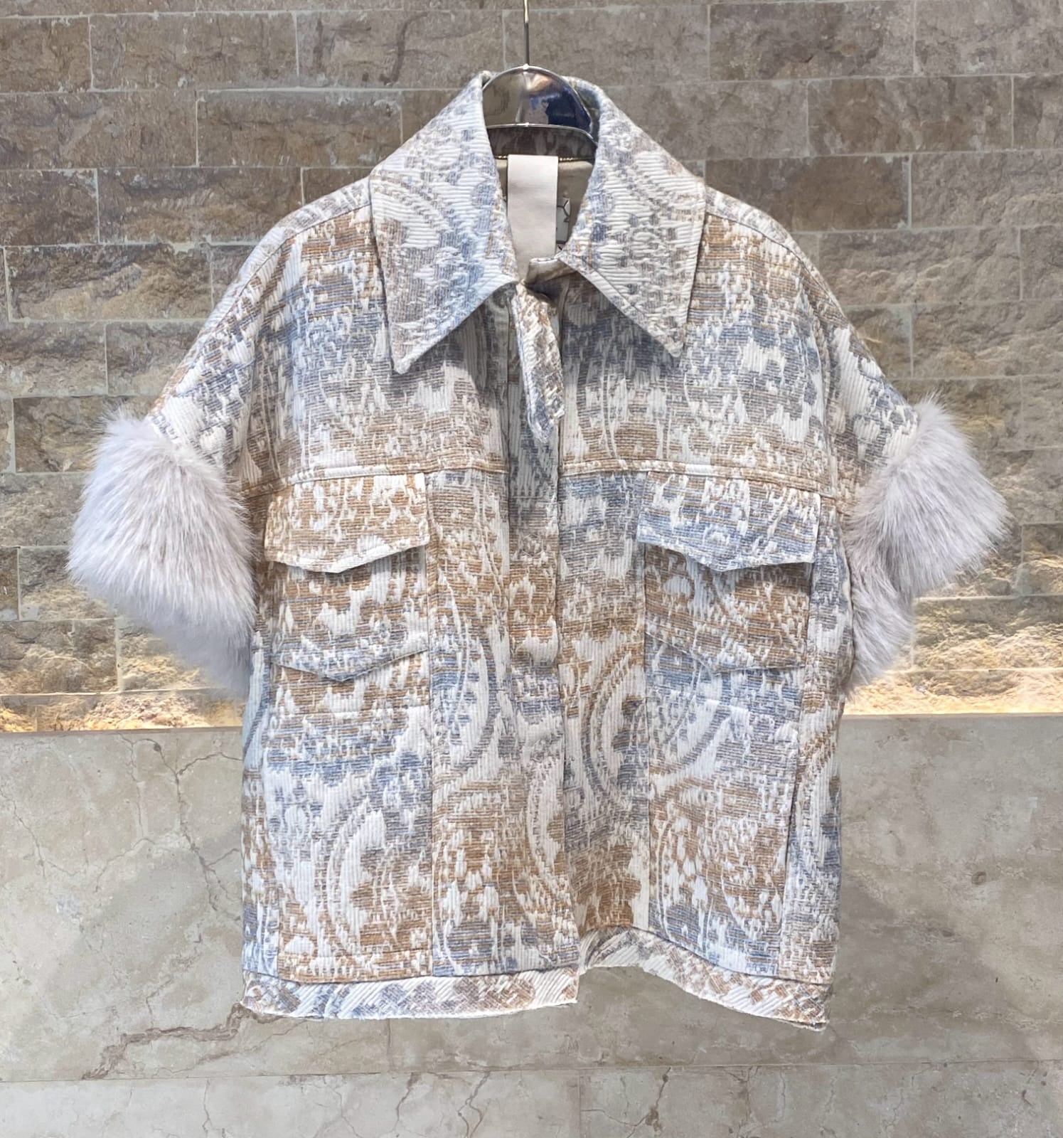 5WB/AB9/H841 Oversized Short Coat - Brown Loft