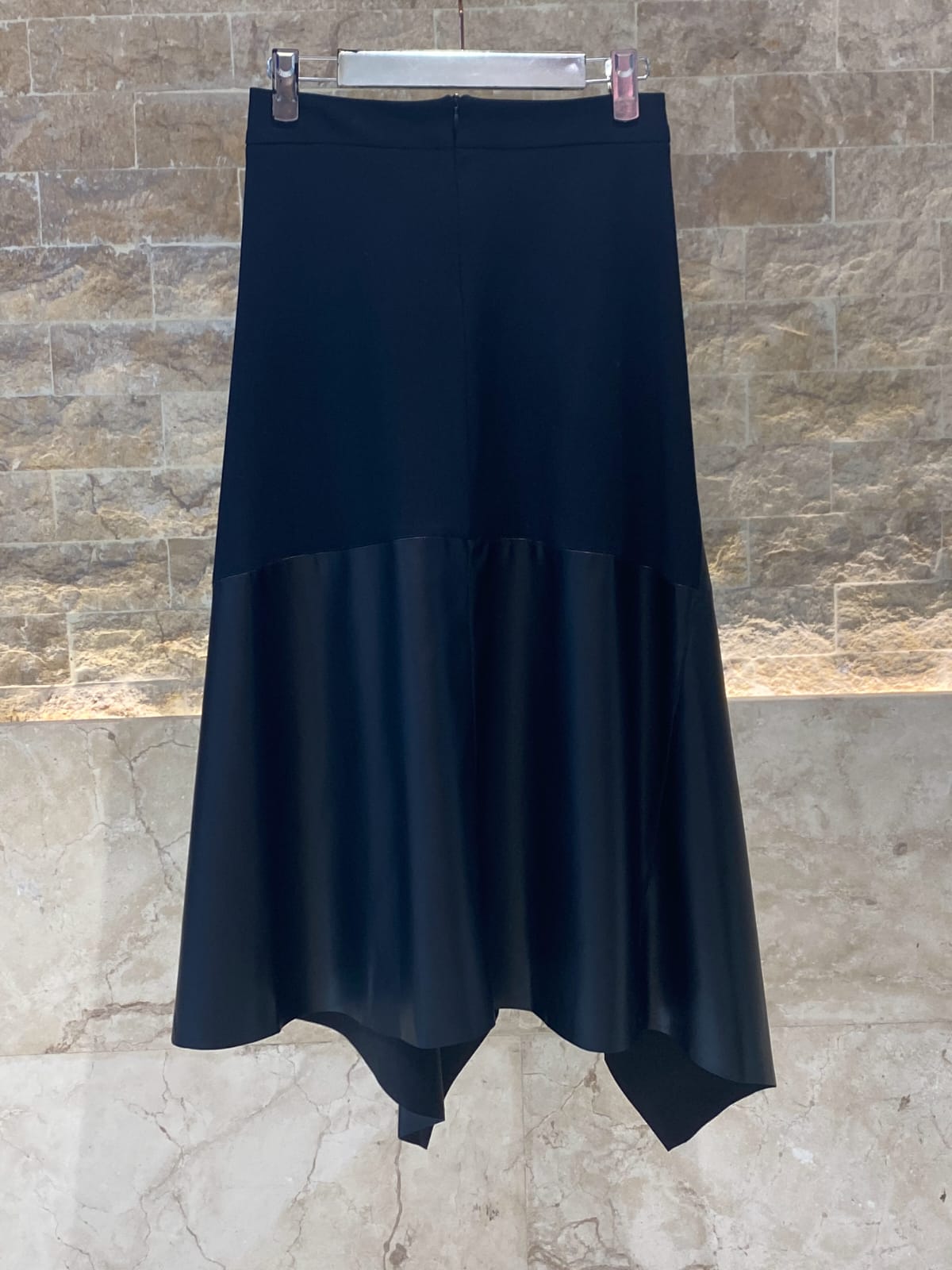 5WB/AA6/E012 Asymmetrical Faux Leather Skirt - Brown Loft