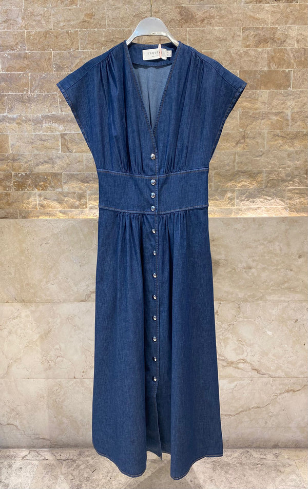 6218056 Denim Dress فستان جينز