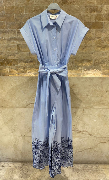 6219001 Striped Belted Jumpsuit جمبسوت مخطط بحزام - Brown Loft