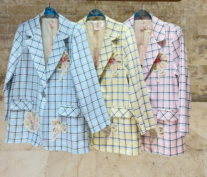 6257 Plaid Oversized Jacket سترة مربعات كبيرة الحجم - Brown Loft