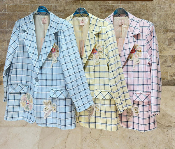 6257 Plaid Oversized Jacket سترة مربعات كبيرة الحجم