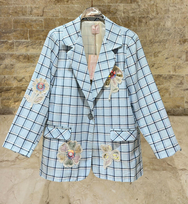 6257 Plaid Oversized Jacket سترة مربعات كبيرة الحجم