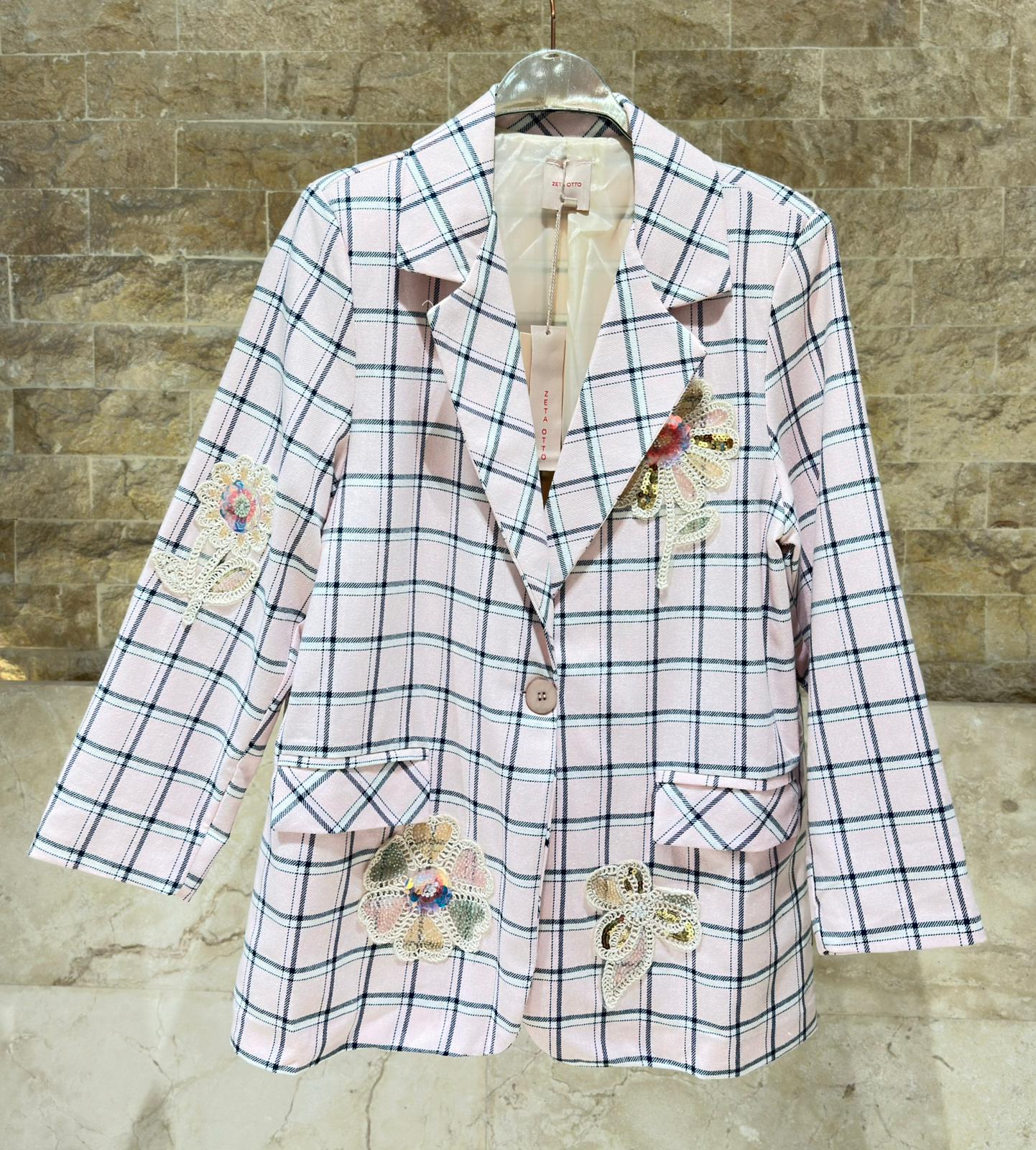 6257 Plaid Oversized Jacket سترة مربعات كبيرة الحجم - Brown Loft