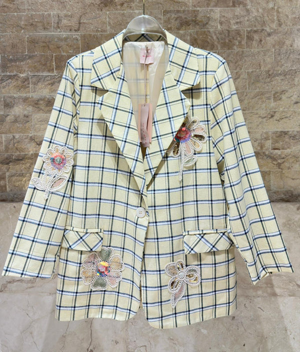 6257 Plaid Oversized Jacket سترة مربعات كبيرة الحجم