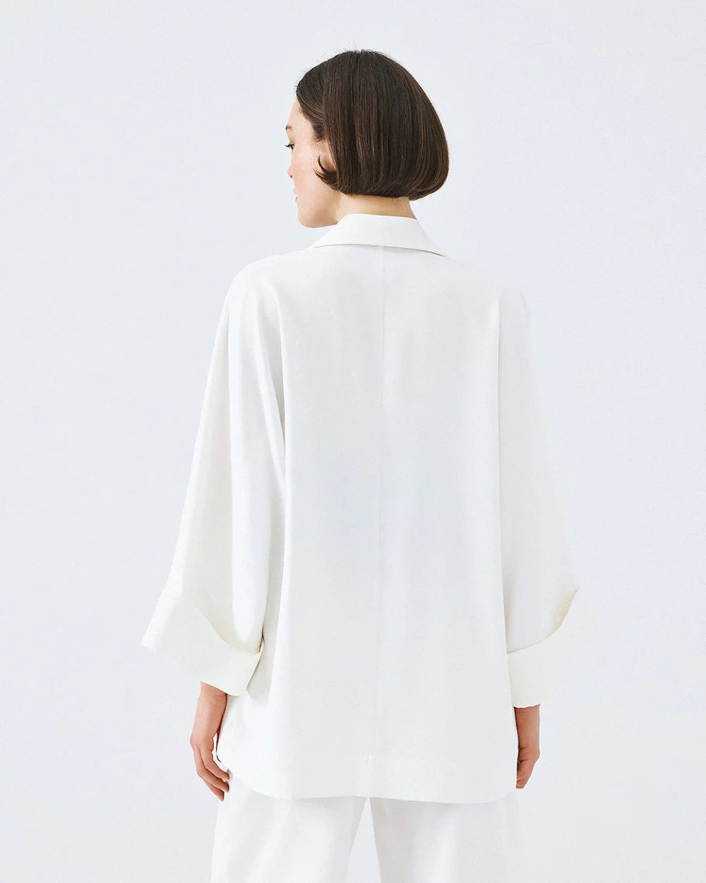 63-1028 Oversized Jacket without Buttons - Brown Loft