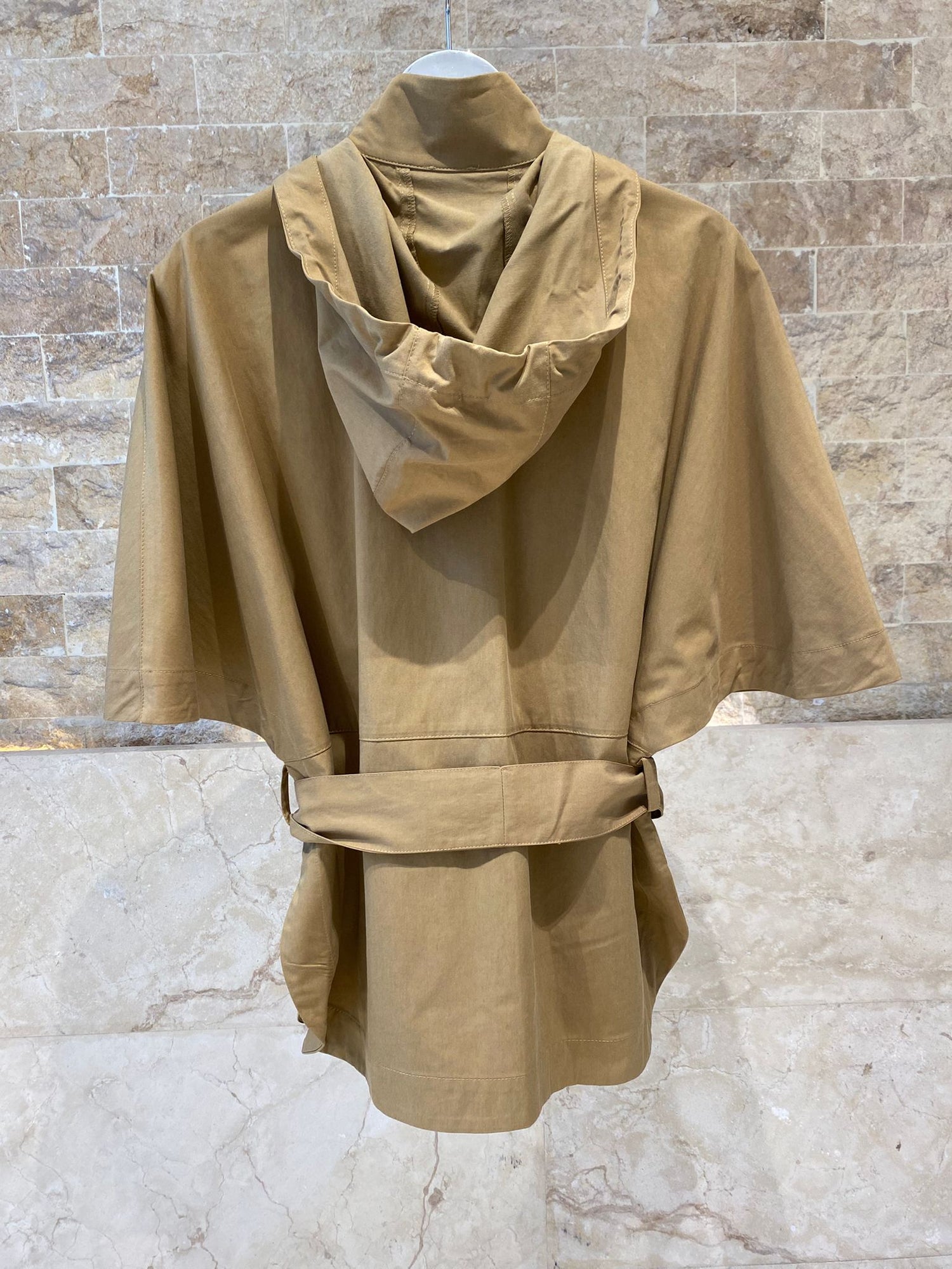 63-1057 Jacket with Hood and Belt - Brown Loft