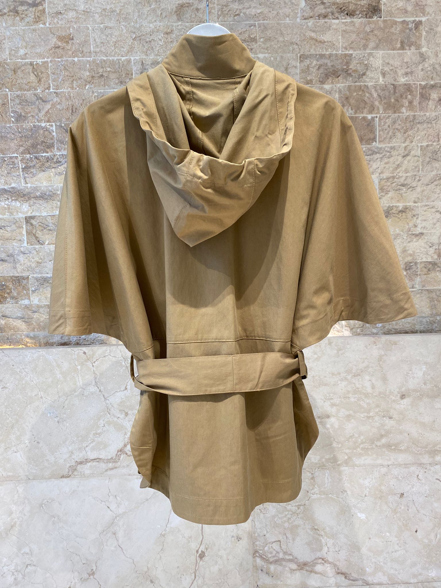 63-1057 Jacket with Hood and Belt - Brown Loft