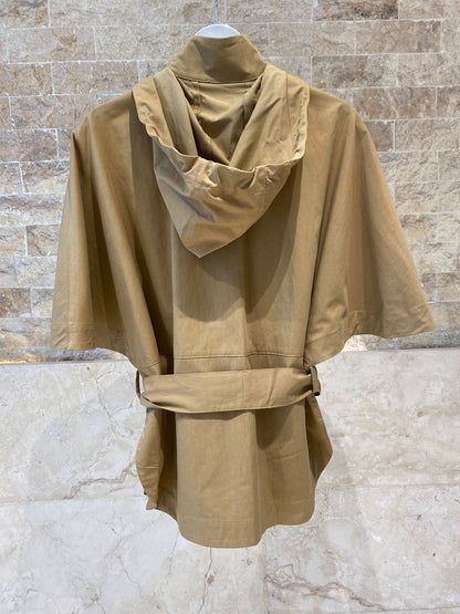 63-1057 Jacket with Hood and Belt - Brown Loft