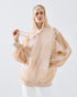 63-1063 Sheer Jacket with Lace Details - Brown Loft