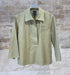 63-2196 V Neckline Collared Cotton Top with Heart Embroidery - Brown Loft