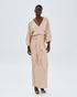 63-3379 Long Wrap Tie Dress - Brown Loft